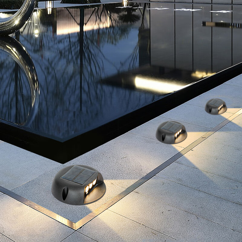 禄欣太阳能七彩地埋灯户外防水龟背灯庭院花园地脚灯led台阶步道灯 正