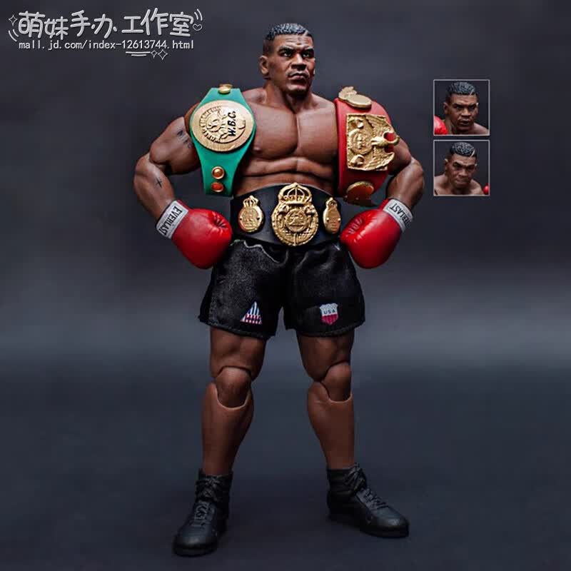 1/12拳王泰森真人三头雕手办关节可动公仔模型摆件人偶 拳王泰森18cm