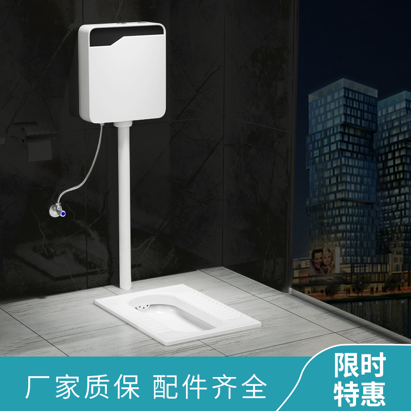 恒逍家用陶瓷蹲便器冲水箱整套卫生间防臭大便器厕所蹲坑式蹲蹲厕