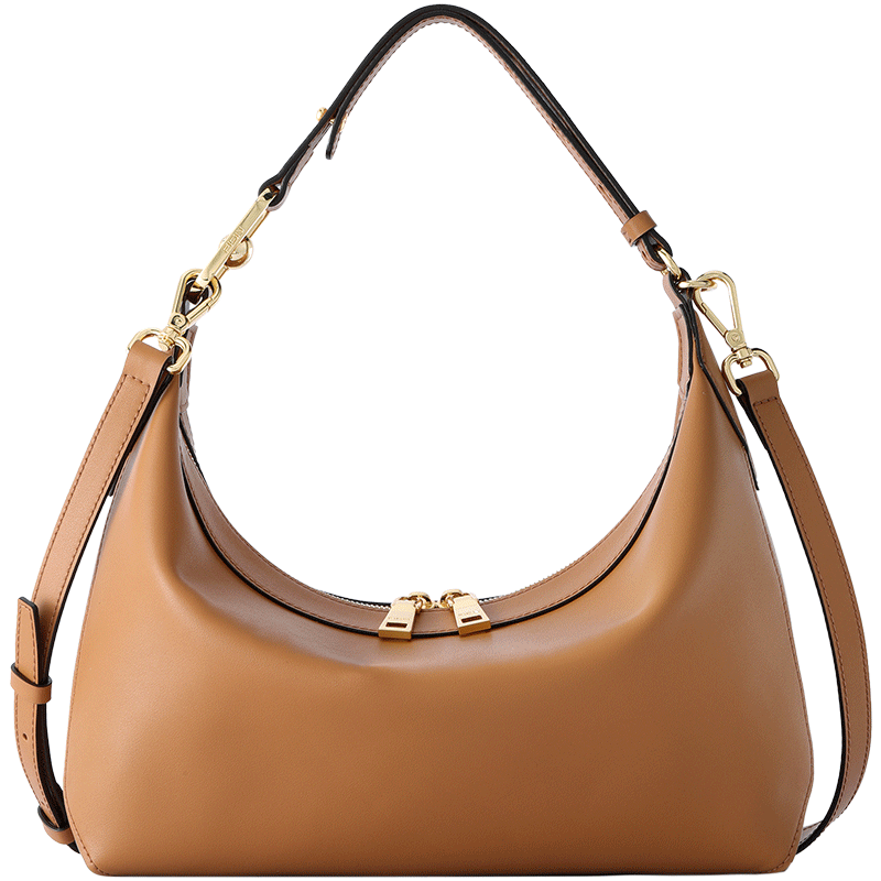 菲安妮fion真皮腋下包小众高级感牛皮包单肩轻奢时尚女槟椰棕