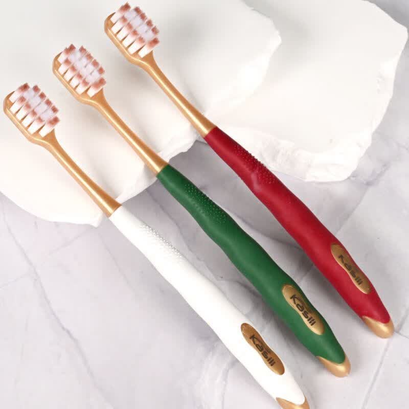 卡斯丽成人牙刷家用宽头高档细毛深层清洁软毛牙刷家庭装913 新款万根软毛牙刷【5支装】