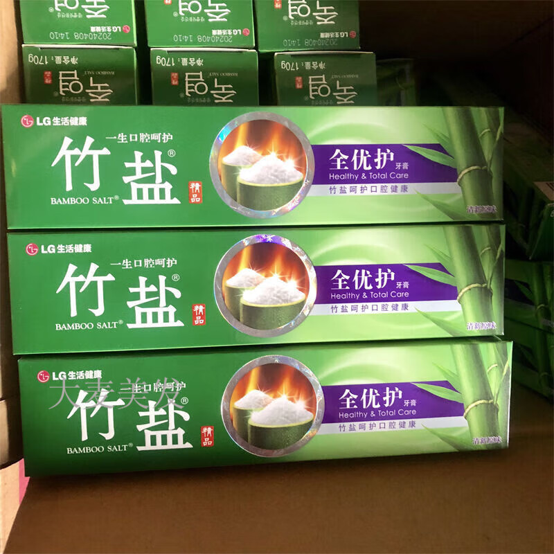 lg倍瑞傲竹盐牙膏全优护精品清新源清韵茶香清新口气异味 220g 2支