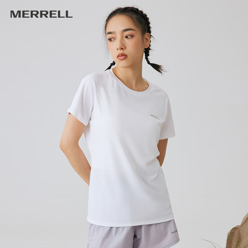 迈乐（Merrell）T恤女舒适肤透气简约休闲上衣户外运动吸湿速干短袖 MC1239005-1 白色 S