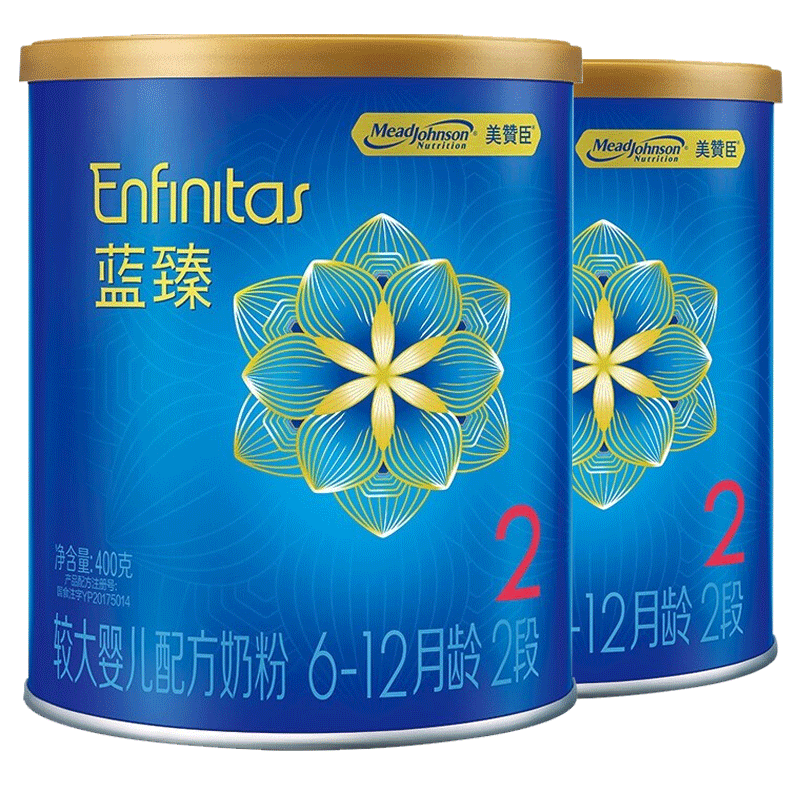 美赞臣蓝臻2段400g乳铁蛋白婴儿奶粉荷兰原装进口(6-12月适用) *2罐
