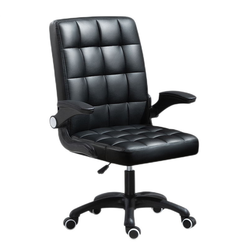 工来工往椅子电脑椅家用办公椅升降转椅职员电竞椅学生宿舍椅子座椅 017方脚黑色轮子全黑