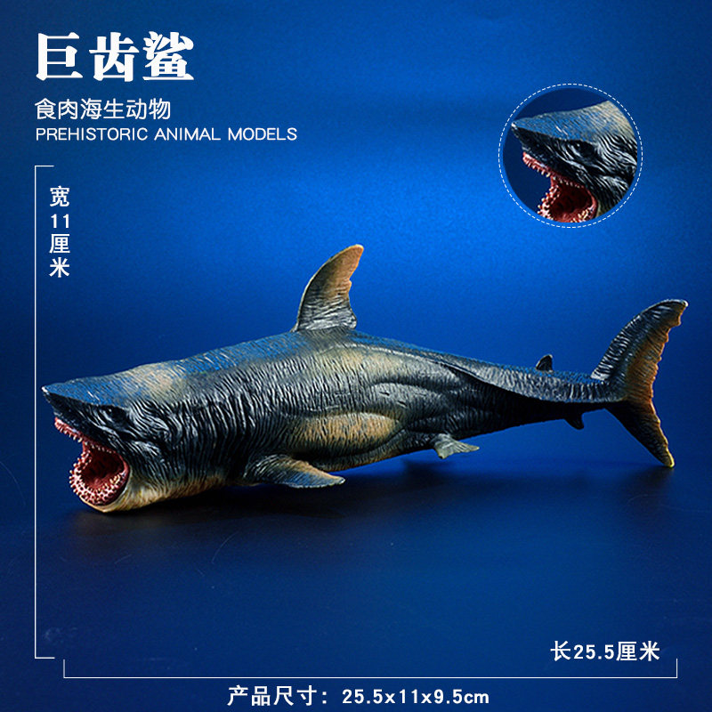邓氏鱼儿童海洋恐龙玩具远古生物旋齿鲨模型动物史前鱼巨兽定制 巨齿