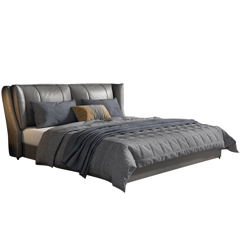 【限时直降35%】卓昙  意式轻奢北欧轻型1.8米主卧真皮艺双人软包床简约现代1.5米大婚床家具 单床 1500mm*2000mm  框架结构