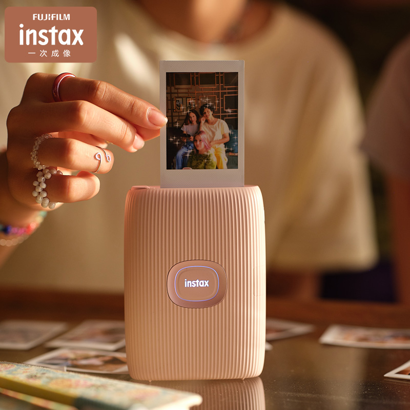 INSTAX富士instax mini Link 2 手机照片打印机 淡杏粉（到手打印机1台，相纸40张）
