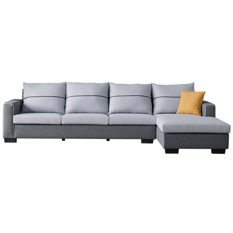 全友家居沙发 现代简约布艺沙发可拆洗 双色拼接设计 实木内框架沙发102533 102533A正向布艺沙发(扶4+转)