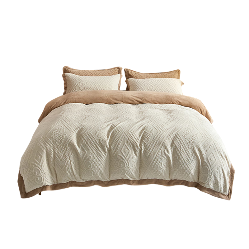 巢歌 【A类雕花】 牛奶绒四件套秋冬加绒加厚防静电双面保暖床上用品