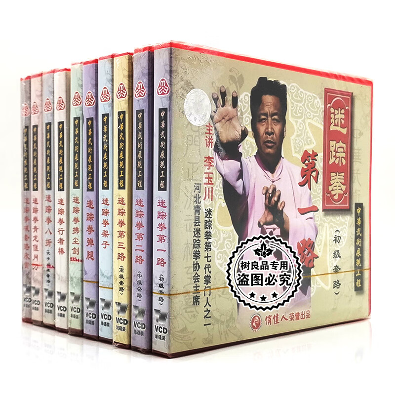 俏佳人正版武术教学 中华武术迷踪拳系列全套11vcd碟片光盘李玉川