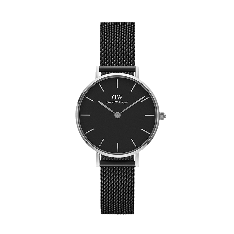 丹尼尔惠灵顿（DanielWellington）DW手表女 摩登石英女士手表轻奢欧美腕表 生日礼物送女友 28MM银色边黑盘DW00100246