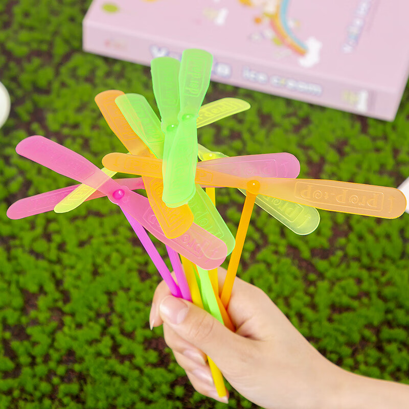 竹蜻蜓手搓飞天仙子怀旧户外幼儿园小学校礼物奖品双飞叶塑料蜻蜓