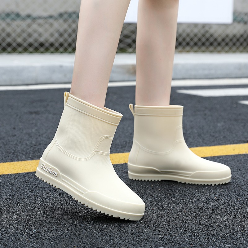 汐鲤 雨鞋女中筒成人女士学生可爱时尚加绒保暖水靴子女款式水鞋厨房