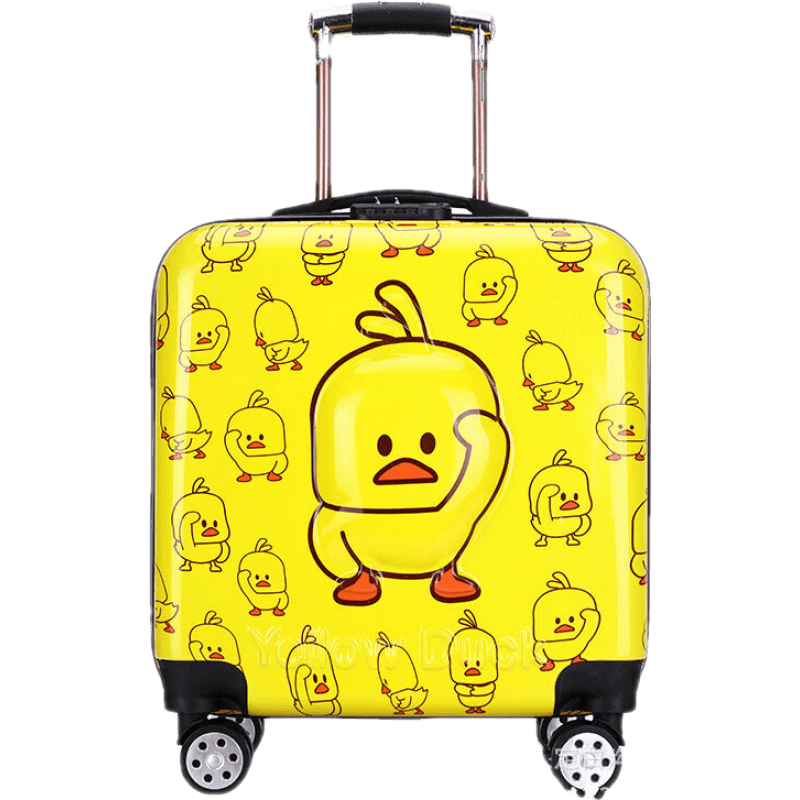 丞宝儿童拉杆箱3D立体卡通登机箱学生行李箱旅行箱收纳包 黄色 18寸 79.8元