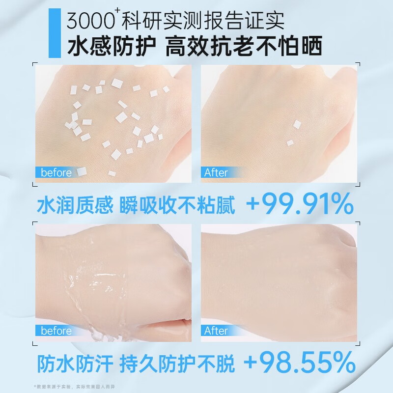 OHBT防晒霜喷雾青少年军训高倍防晒防水防汗持久防紫外线SPF50+PA+++ 轻透防晒乳50g