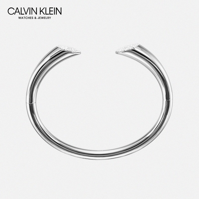 CK凯文克莱（Calvin Klein）Brilliant 闪耀系列首饰 亮面316L精钢开口手镯 S码 KJ8YMF04010S(S号)