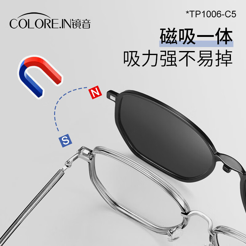 蔡司（ZEISS）镜片磁吸近视墨镜男可配带度数偏光镜开车驾驶专用三合一太阳镜女 黑色镜框 送3磁吸片 配康美达1.56防雾防蓝光镜片 0-600度