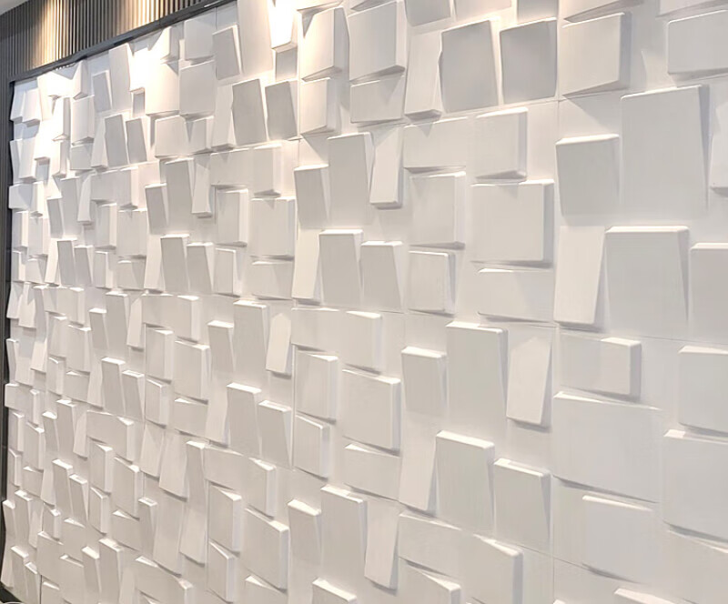 曦凰定制三维板3D立体公司装饰文化创意前台LOGO形象墙直播背景板墙贴 50*50CM哑光白色(不带胶) 大