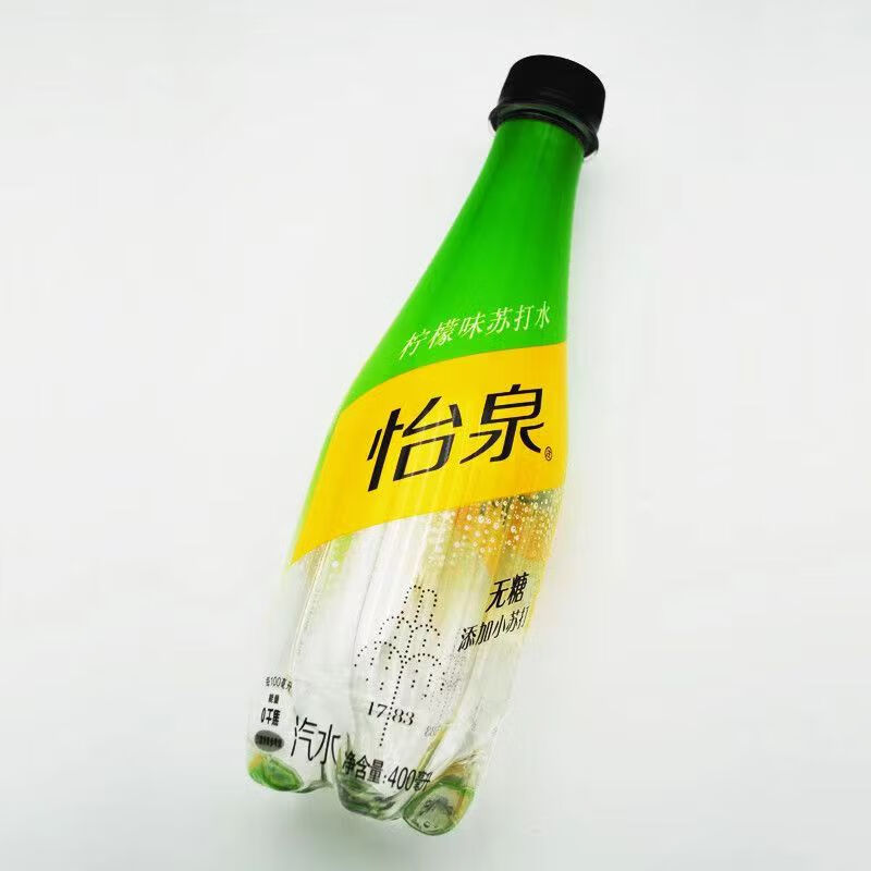 可口可樂怡泉蘇打水 0糖原味罐裝氣泡水整箱裝400ml  熱賣 無糖蘇打水檸檬味400ml【綠瓶】 12瓶裝【整件發(fā)】