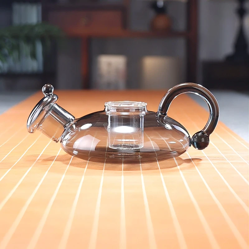 全度煮茶壶花茶壶套装英式泡茶壶茶具加厚耐热玻璃北欧风格轻奢养生壶 灰财鼠壶+玻璃电陶炉