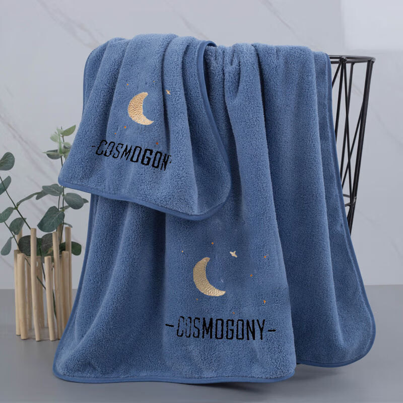 巴拉故事浴巾毛巾三件套男女家用比纯棉吸水速干不易掉毛柔软情侣加大号 莫卡兰.月星辰 毛巾一条