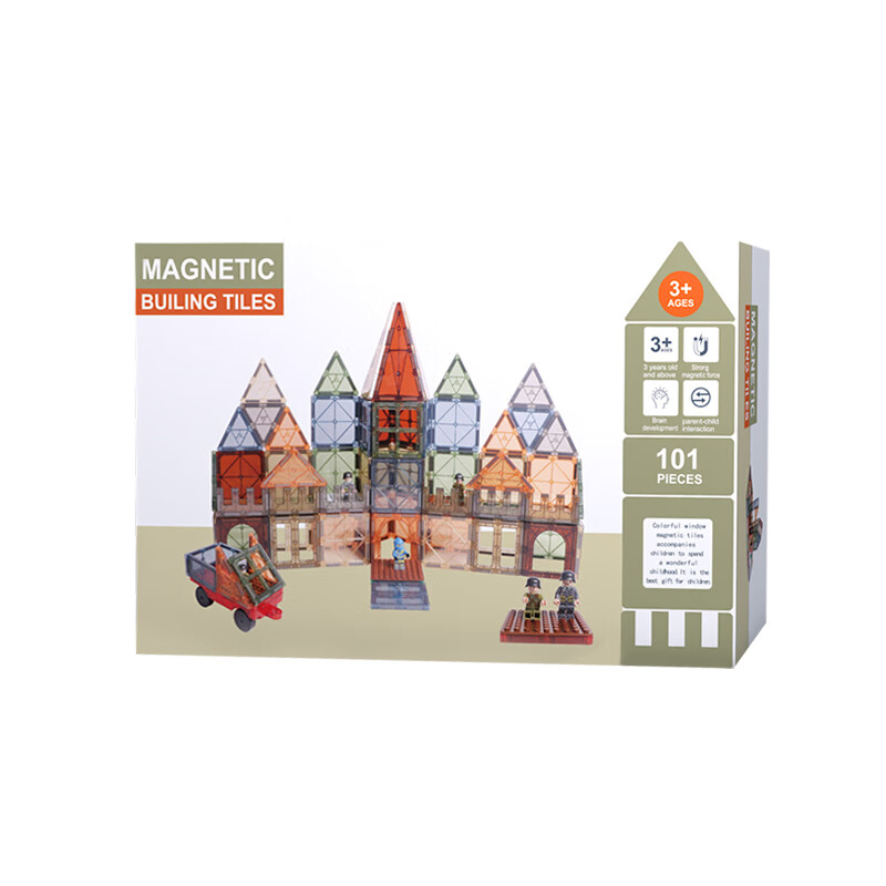 思创（SC）新品101片彩窗磁力片双层磁性透光积木磁铁男孩女孩礼物积木 彩虹主题101PCS
