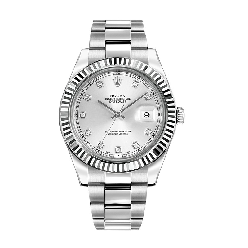 【二手95新】劳力士 日志型 2013年盒证18k白金 钢41mm自动机械男士