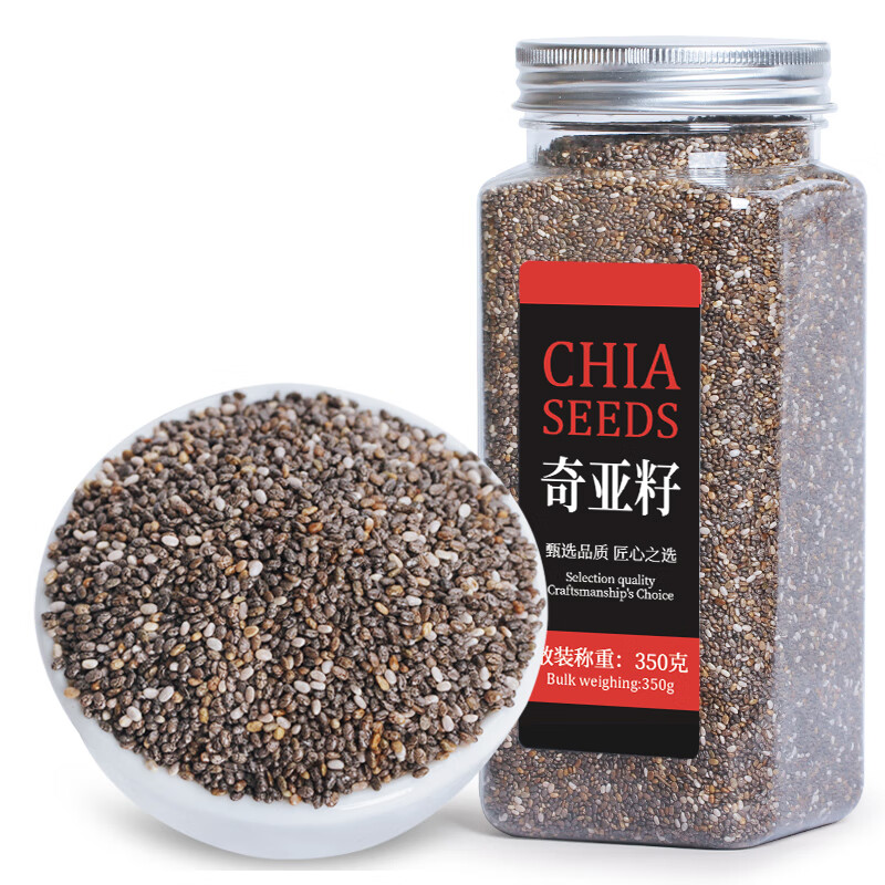 胡小花陌上花开奇亚籽奇雅子奇亚子Chia Seed亚麻籽奇亚籽代餐350g/罐