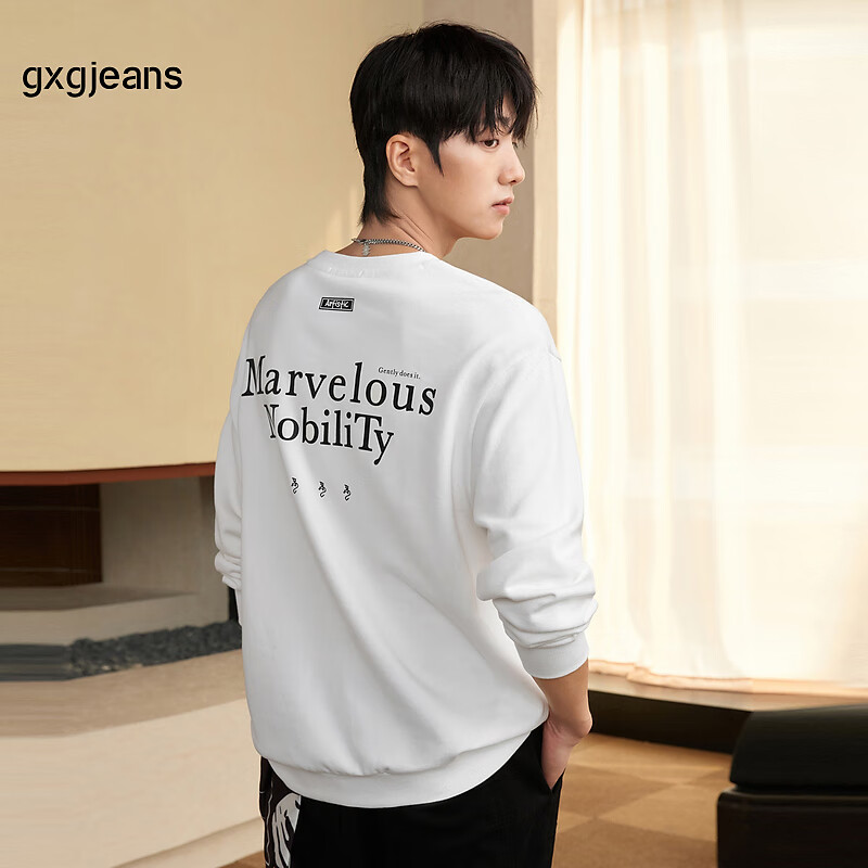 gxg.jeans��װ 2024���＾���ɰ�ɫ��ĸӡ����ͷԲ������ ��ɫ M (170) 80Ԫ