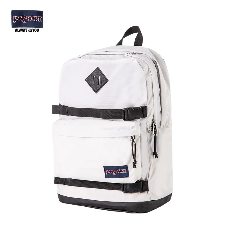 JANSPORT杰斯伯双肩包男背包书包女多隔层高中大学生包 47KX88T 初雪/奶灰白-侧袋+隔层