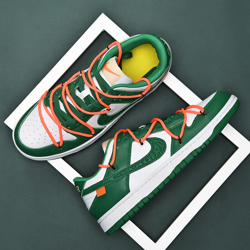 鑫耐克丝莆田男鞋ow联名绿dunk黑曜石低帮空军一号aj板鞋女款运动休闲