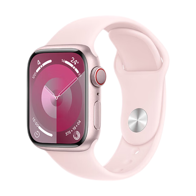 Apple/ƻ�� Watch Series 9 �����ֱ�GPS+���ѿ�41���׷�ɫ��������������ɫ�˶��ͱ���S/M MRJP3CH/A