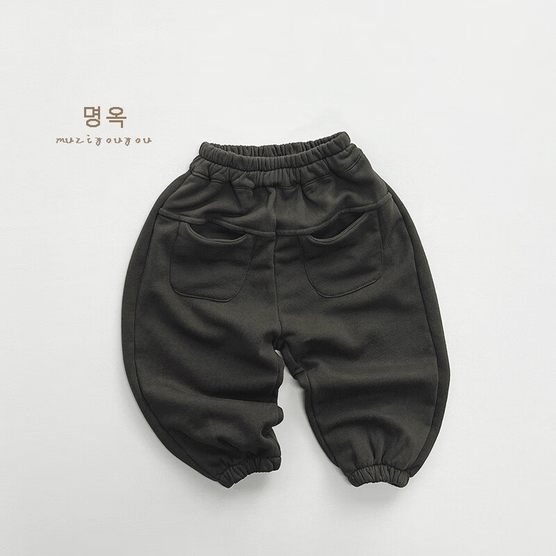 男女童针织裤新款休闲运动卫裤中小童韩版百搭潮童裤子宝宝童装 深灰