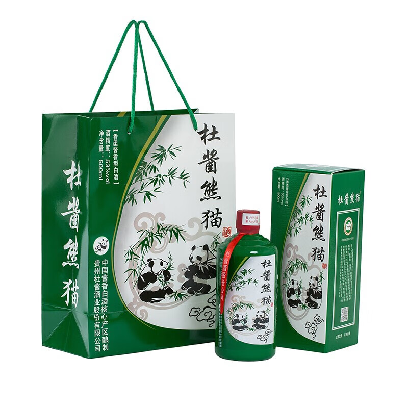 杜酱熊猫酒 香柔酱香型白酒 53度500ml*6瓶整箱礼盒装 500ml*6瓶 整箱