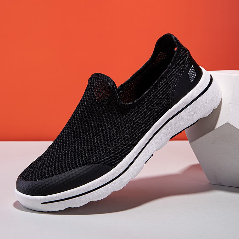 汉顿森断码夏季男鞋中老年一脚蹬健步鞋缕空休闲运动透气网面懒人鞋