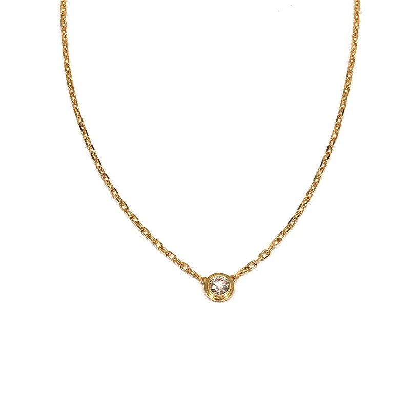 卡地亚 diamants l07gers系列小号9分黄金钻石项链 链长约40cm