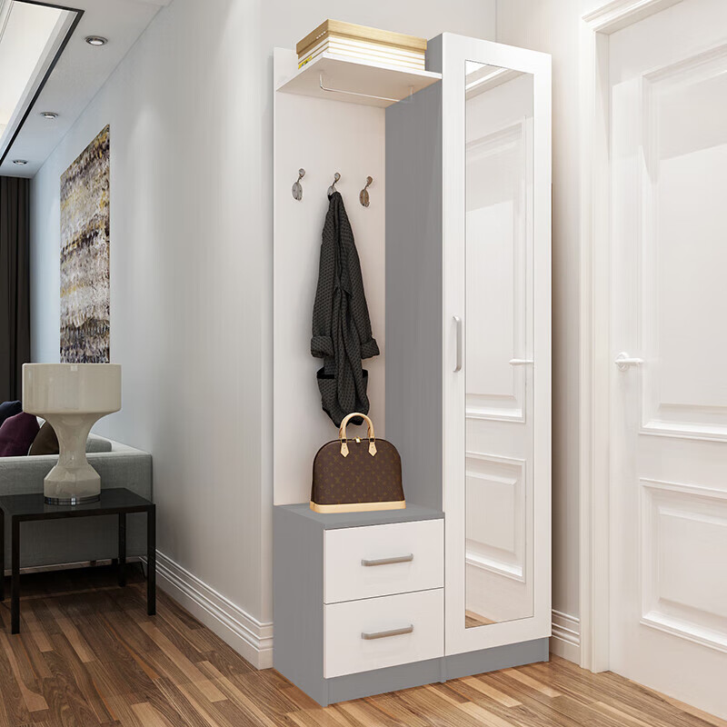 万观天 门口鞋柜衣架一体挂衣柜加鞋柜玄关鞋柜简约门厅柜挂衣架客厅