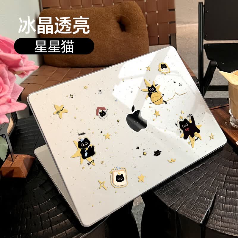 MOROCK【2025新品】适用苹果macbookair13保护壳13英寸pro笔记本14外壳mac电脑轻薄m3配件13.6透明套m2 星星猫 Pro(13.3寸)A2289