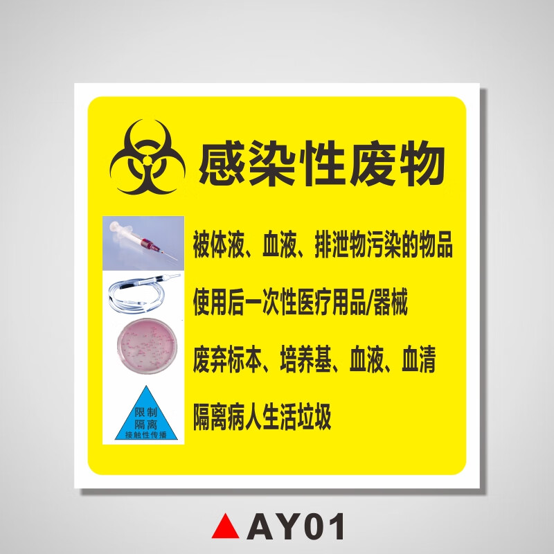 溪沫废物感染性损伤性废物可回收标签贴纸医院废物暂存点暂存间仓库警