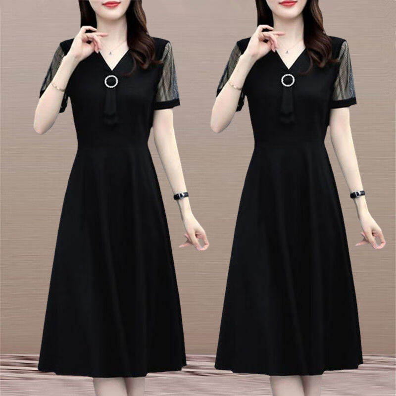 茜立里夏天穿的衣服大妈款连衣裙中老年女装裙子新款2023年夏天时尚