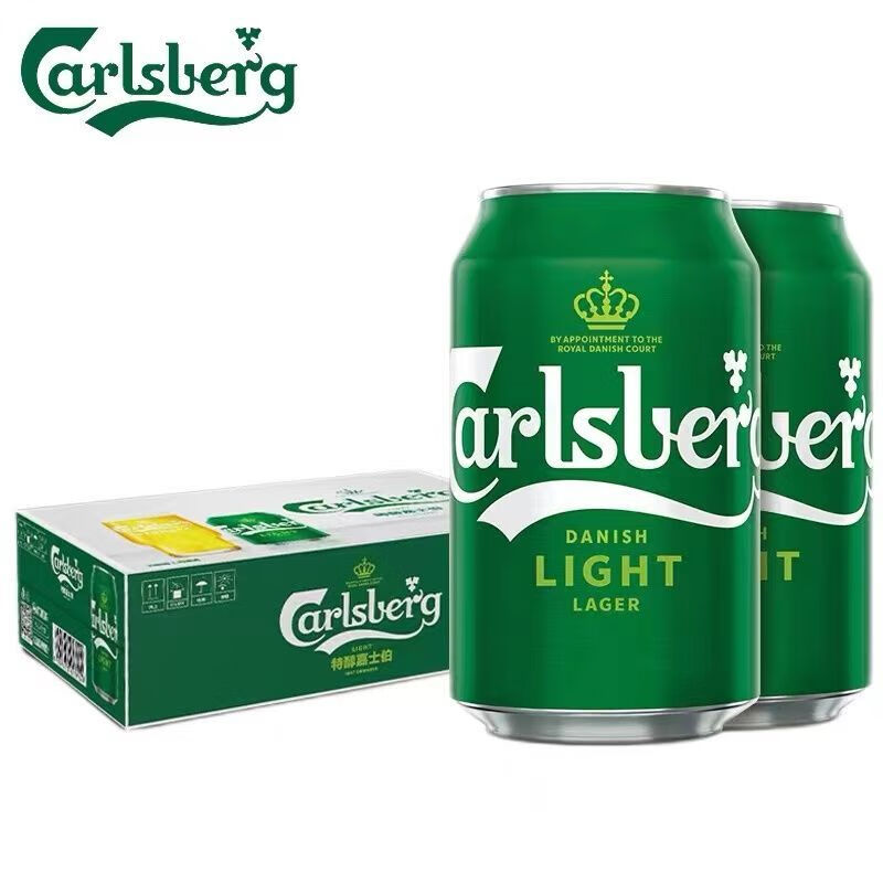 嘉士伯(carlsberg)啤酒特醇330/500ml*i2罐装清爽啤酒小麦香味熟啤