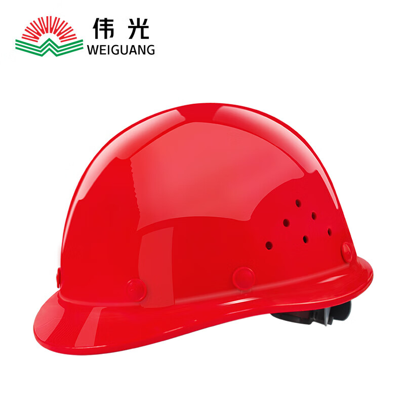 伟光（WEIGUANG）安全帽YD-K1圆顶透气型 ABS1顶工地建筑 领导监理防砸抗冲击 电绝缘红色 按键式调节