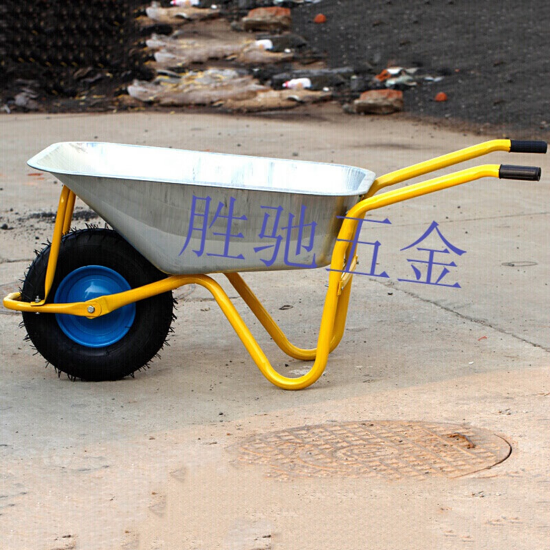 独轮手推车工地花园运输沙泥土小推车垃圾搬运农用工具独轮车包 黄色