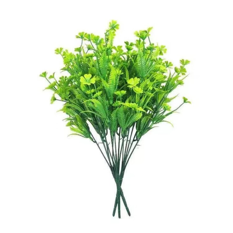 仿真植物婚庆背景墙墙配材插花艺仿真绿植塑料水草盆栽插花配材 深色排草波斯