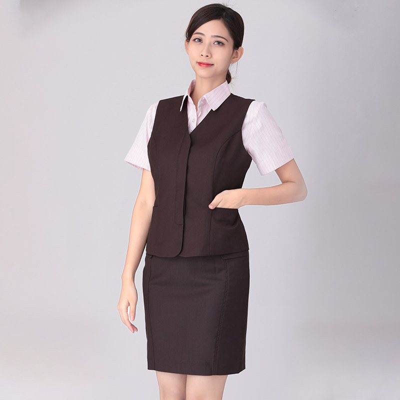 确不凡招商银行行服女工作服上班面试正装招行马夹裙子工装长袖衬衫