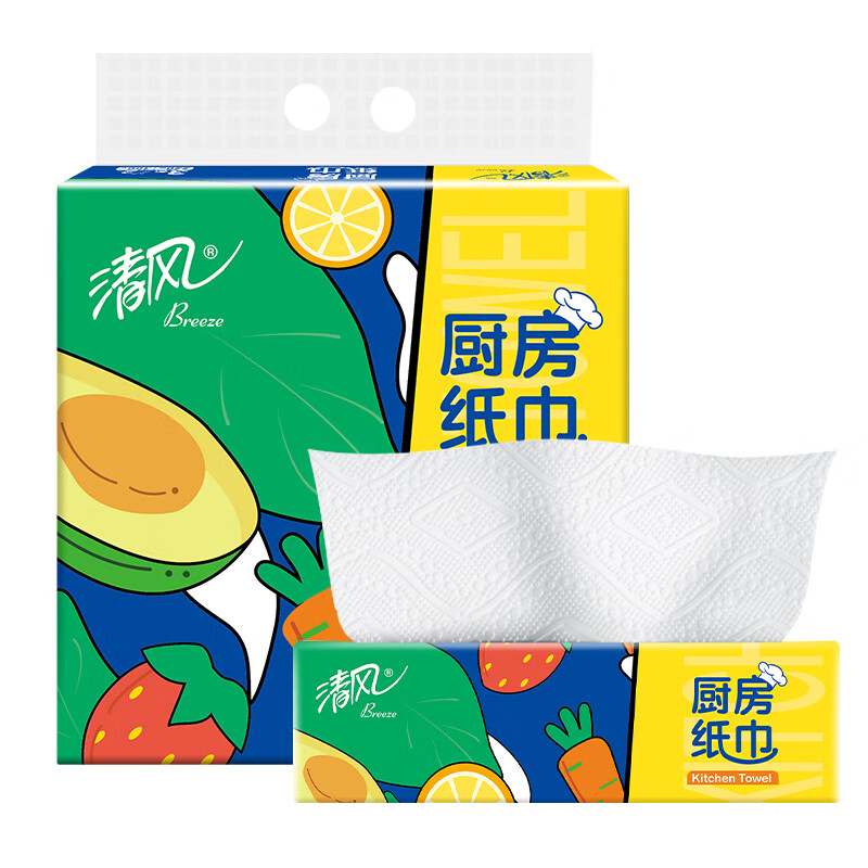 清风厨房用纸 厨房抽纸 76张*3包抽取式加厚厨房纸巾 大尺寸 单提装 怎么样,好用不?
