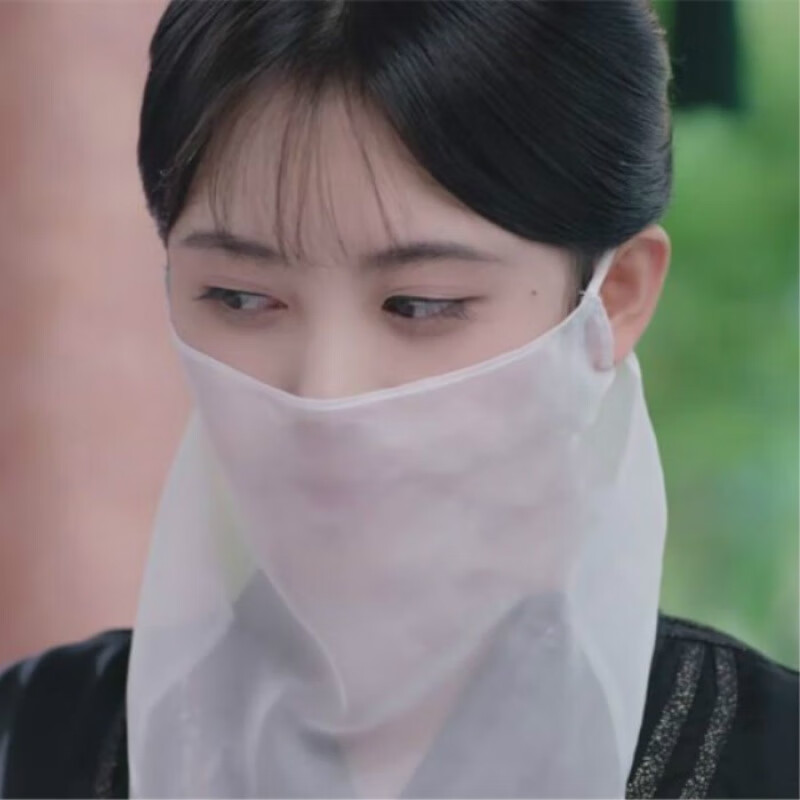 枫潇潇面纱古风 古代面纱新款刺绣花复汉服遮脸挂耳超仙古装汉服蒙面