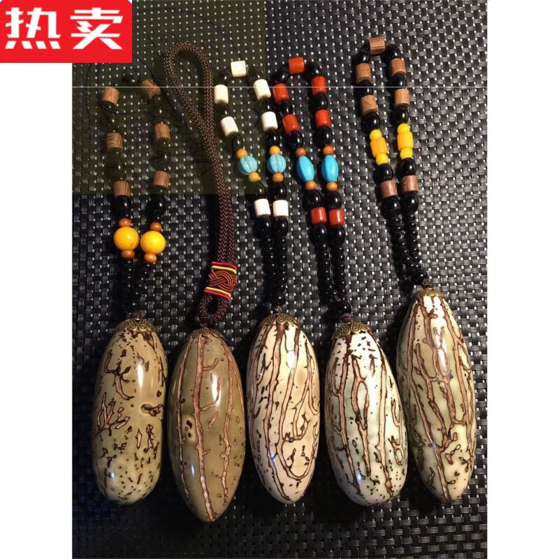 尚多芙千眼菩提原籽超大千眼菩提子彩色果红绿风化果男女手把件 大号