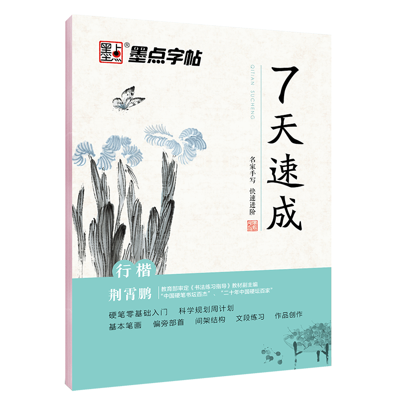 墨点字帖行楷练习字帖 七天学会行楷字帖 行楷基本画偏旁部首间架结构
